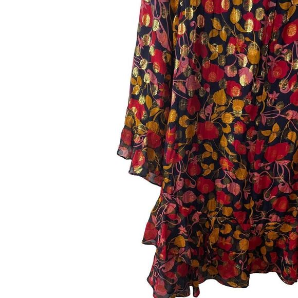 SALONI Floral Tiered A Line Mini Dress Size 2 - Picture 11 of 13